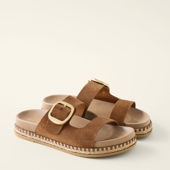 Seychelles Getaway Sandals in Dark Tan suede leather platform buckle - Picture 9 of 9
